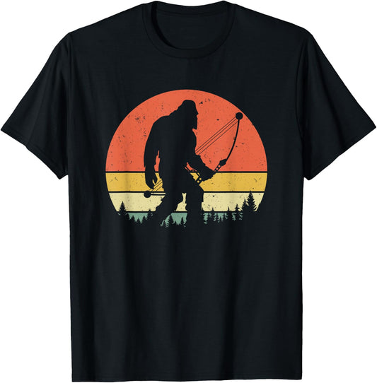 Bigfoot Hunter Arrow - Vintage Sasquatch Bow Hunting Archery T-Shirt - T-Shirt | Black