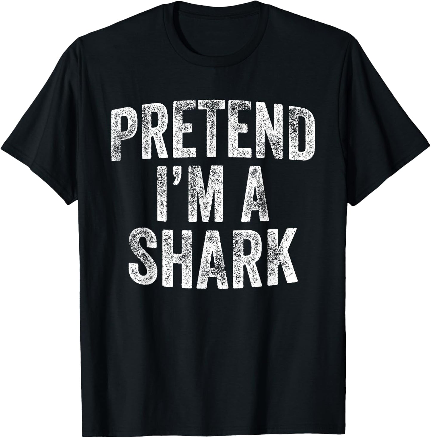 Pretend I'm A Shark Costume Family Lazy Easy Halloween Party T-Shirt - T-Shirt | Black