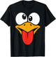 Funny Silly Turkey Face Happy Turkey Day Thanksgiving T-Shirt - T-Shirt | Black