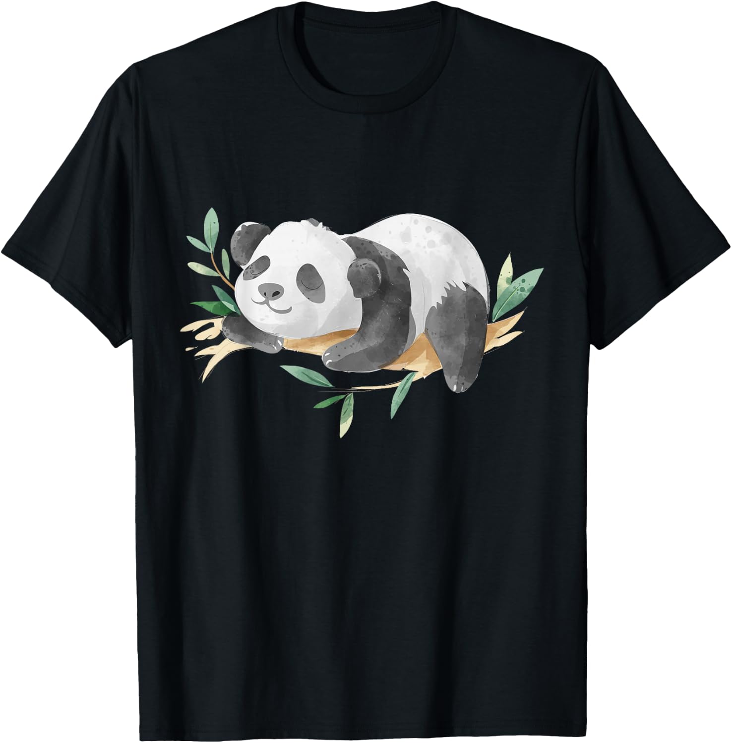 Watercolor Panda T-Shirt - T-Shirt | Black