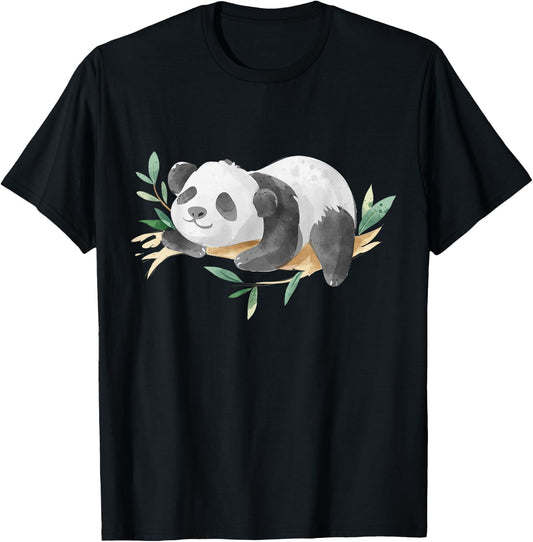 Watercolor Panda T-Shirt - T-Shirt | Black