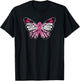 Vintage Breast Cancer Awareness Pink Ribbon Butterfly T-Shirt - T-Shirt | Black