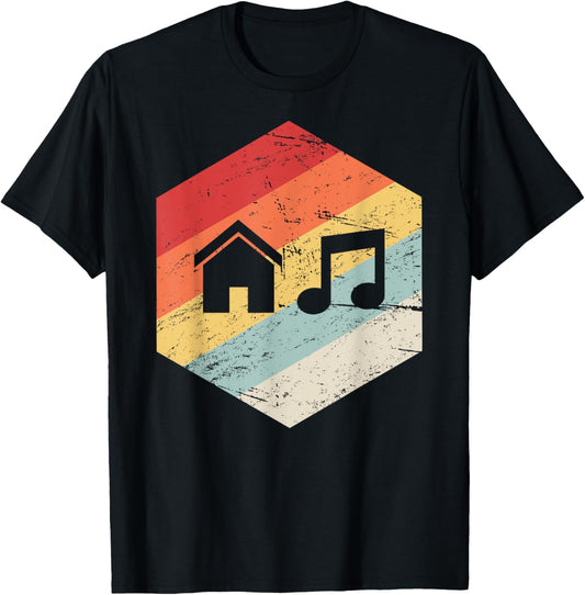 Vintage Retro House Music T-Shirt - T-Shirt | Black