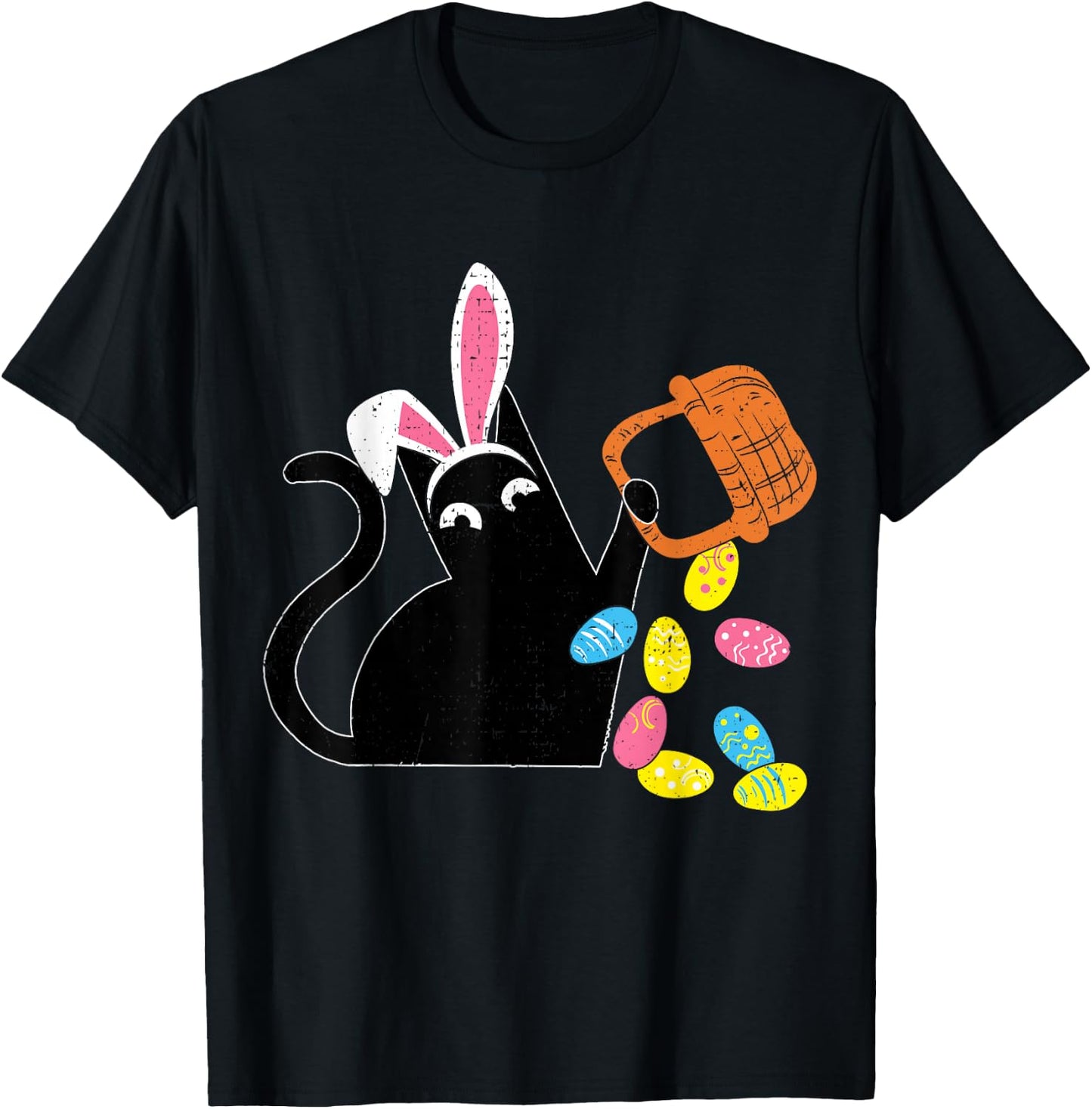 Cat Easter Bunny Easter Rabbit T-Shirt - T-Shirt | Black