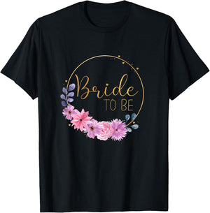 Bride to be Junggesellenabschied Hochzeit rosa Blumen T-Shirt - T-Shirt | Black