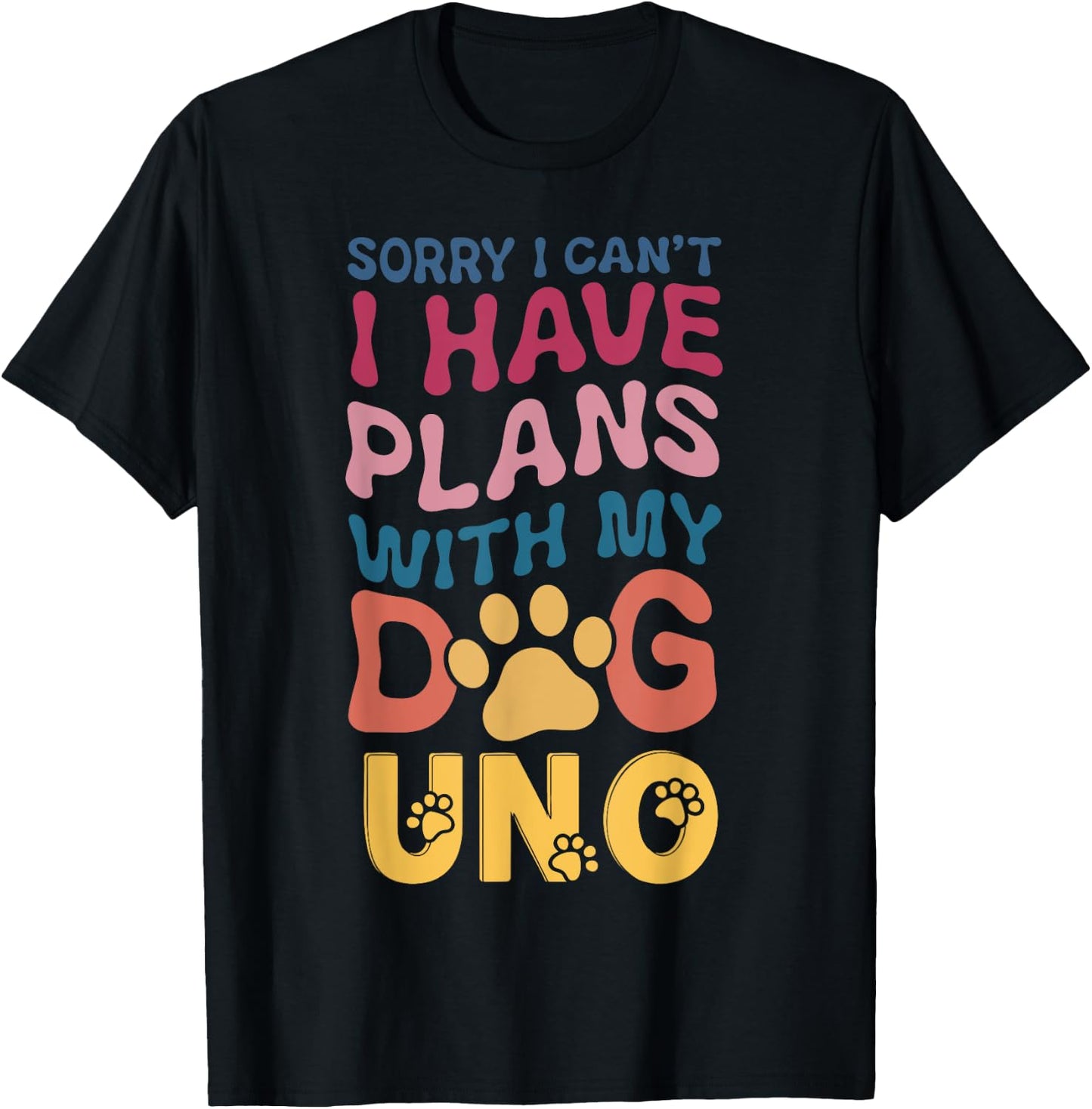 Dog Name Uno Personalised Gift Busy With My Dog Uno T-Shirt - T-Shirt | Black