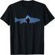 Trout Fly Fishing Nature Outdoor Fisherman In Blue Sunset T-Shirt - T-Shirt | Black