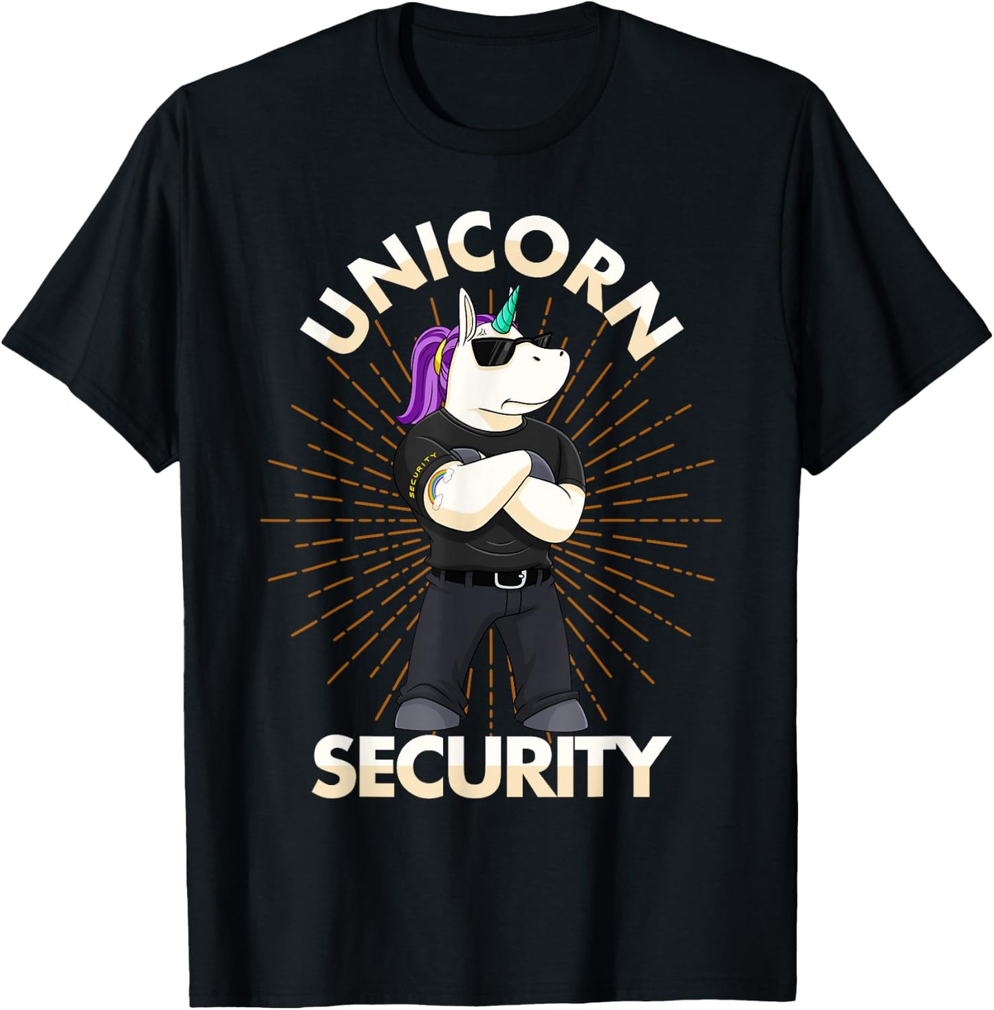 Unicorn Security Birthday Boys Dad Gift T-Shirt - T-Shirt | Black