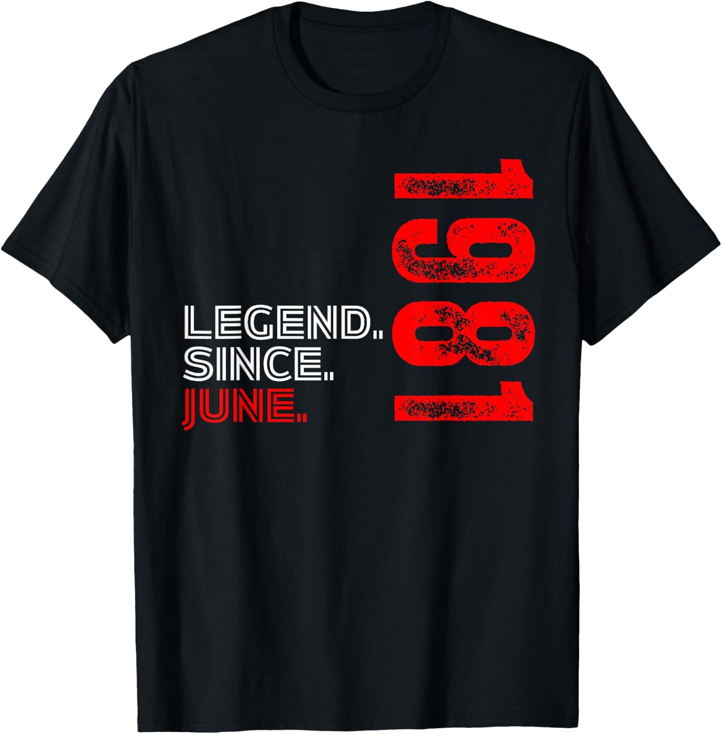 Born In June 1981 Vintage Birthday Legend Since June 1981 T-Shirt - T-Shirt | Black