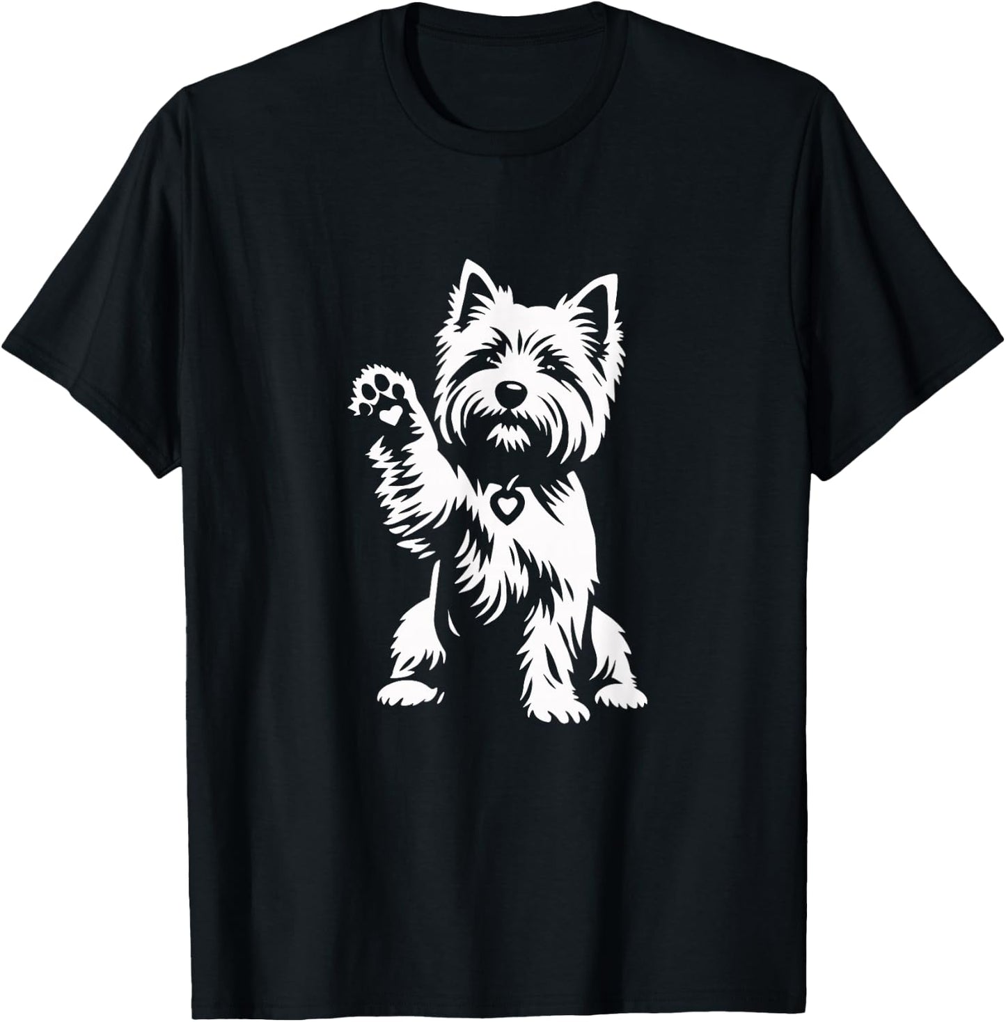 Cute Cairn Terrier Heart Dog Graphic Design T-Shirt - T-Shirt | Black