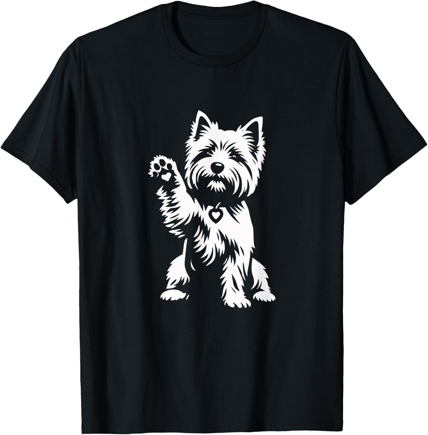 Cute Cairn Terrier Heart Dog Graphic Design T-Shirt - T-Shirt | Black