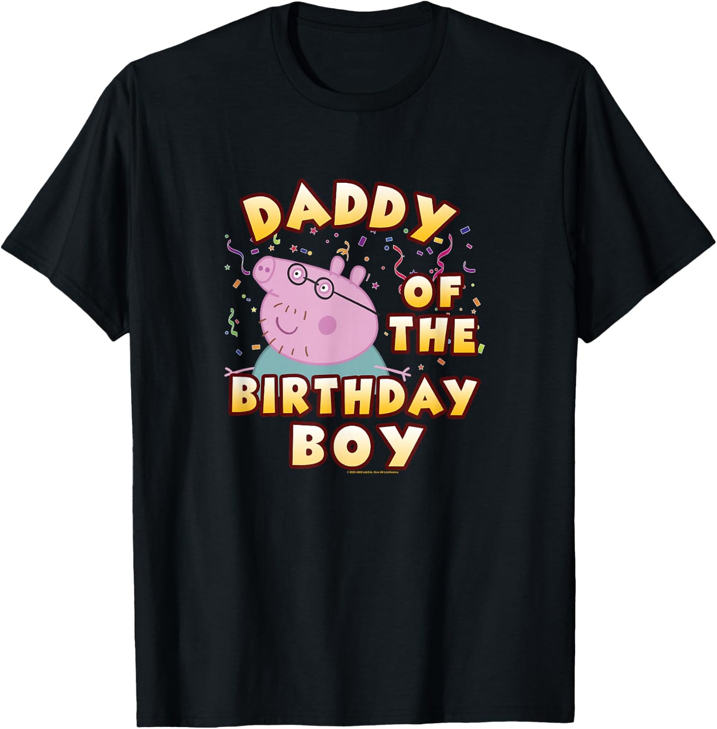 Peppa Pig Daddy of The Birthday Boy Confetti Logo T-Shirt - T-Shirt | Black