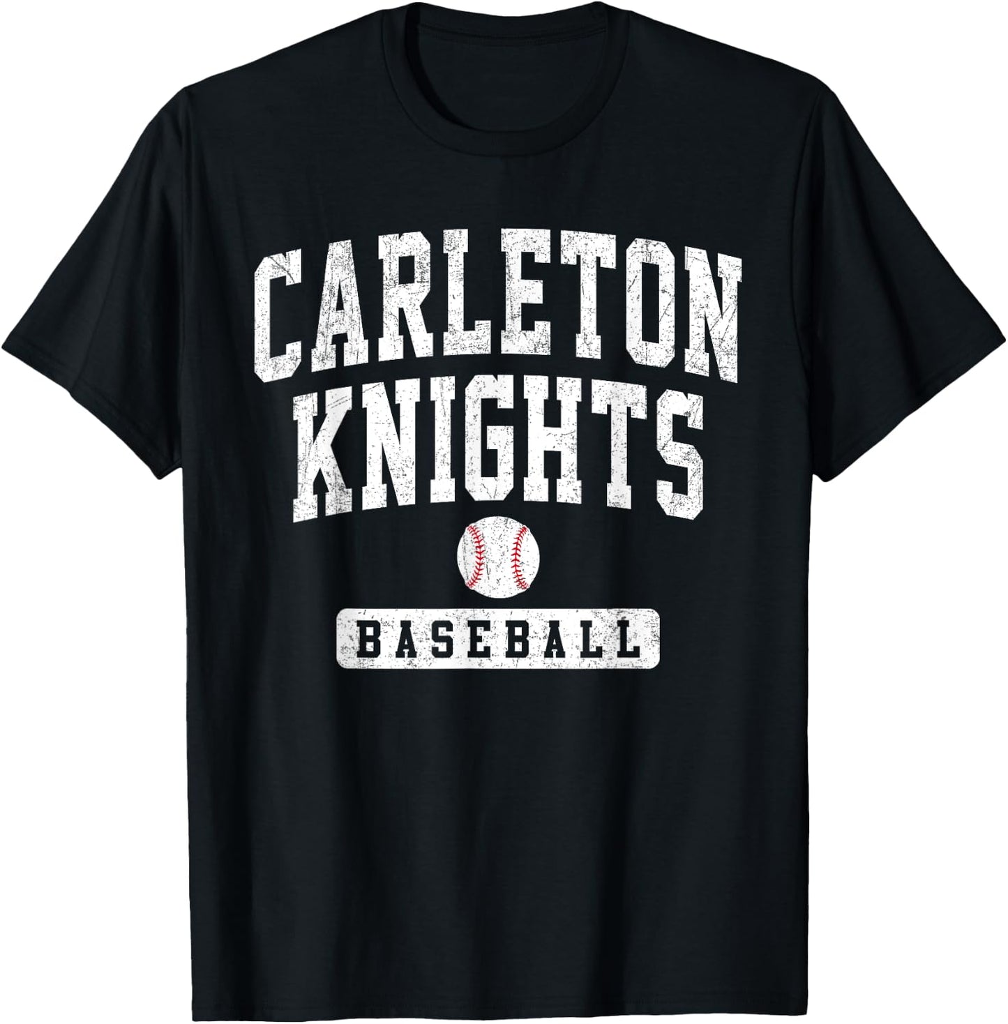 Carleton College Knights Baseball Arch Vintage Design Men T-Shirt - T-Shirt | Black