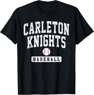 Carleton College Knights Baseball Arch Vintage Design Men T-Shirt - T-Shirt | Black