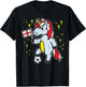 England Flag Unicorn Football Soccer Fan Women Girls Kids T-Shirt - T-Shirt | Black