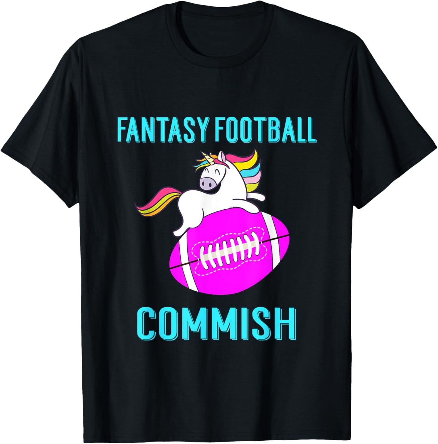 Unicorn Fantasy Football Commissioner T-Shirt - T-Shirt | Black