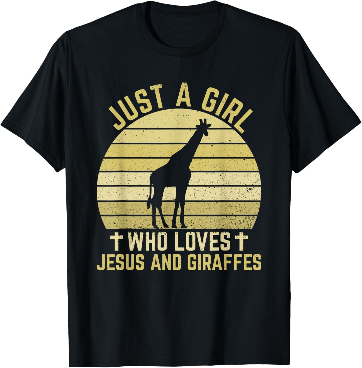 Jesus And Giraffes - Christian Girl And Women T-Shirt - T-Shirt | Black