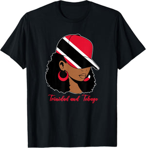 Trinidadian Girl Trini Trinidad and Tobago Flag T-Shirt - T-Shirt | Black