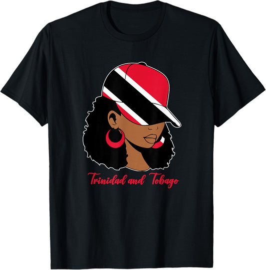 Trinidadian Girl Trini Trinidad and Tobago Flag T-Shirt - T-Shirt | Black