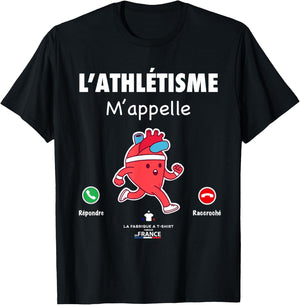 Funny Gift Running Humour Man "Athletics Calls" , Black, S T-Shirt - T-Shirt | Black