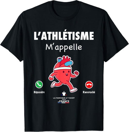 Funny Gift Running Humour Man "Athletics Calls" , Black, S T-Shirt - T-Shirt | Black