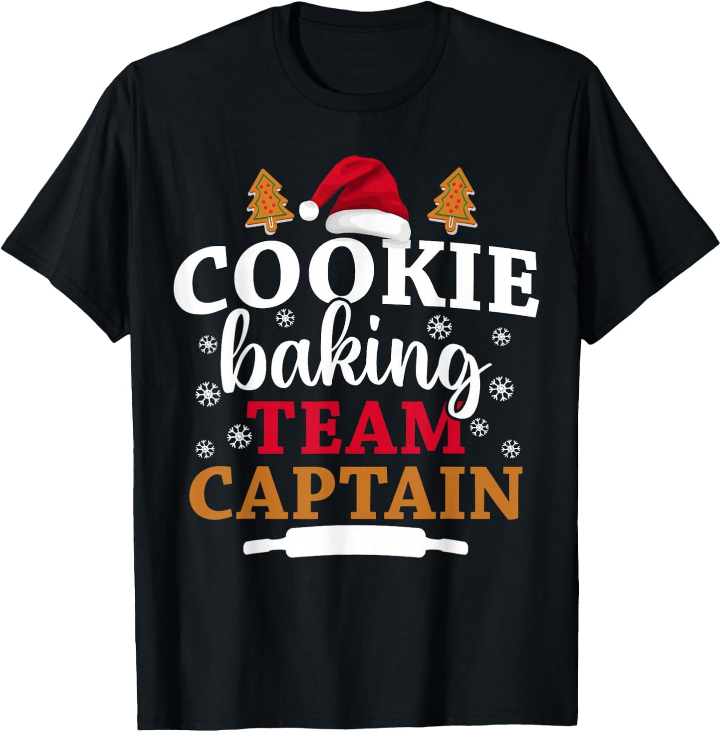 Baking Crew Christmas Cookie Baking Team Captain T-Shirt - T-Shirt | Black