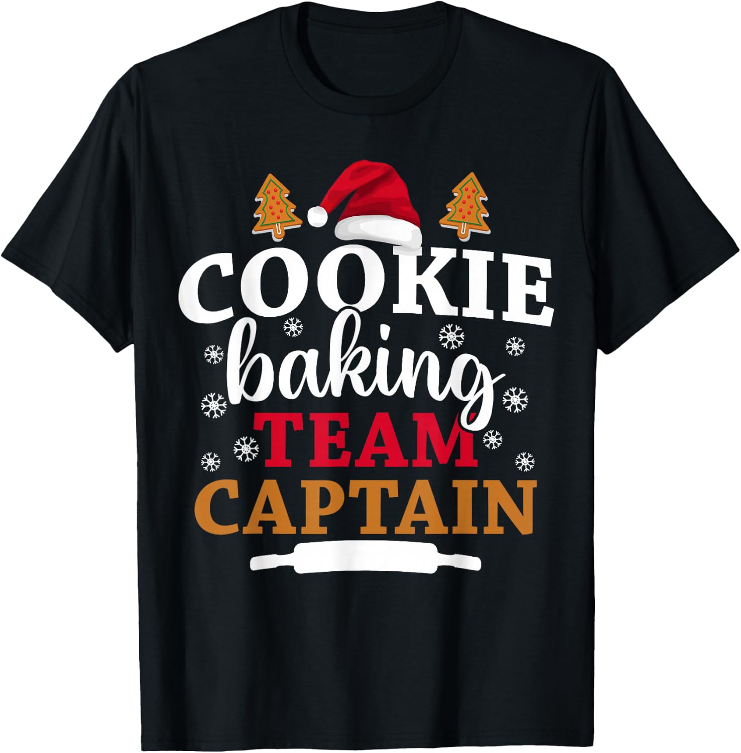 Baking Crew Christmas Cookie Baking Team Captain T-Shirt - T-Shirt | Black