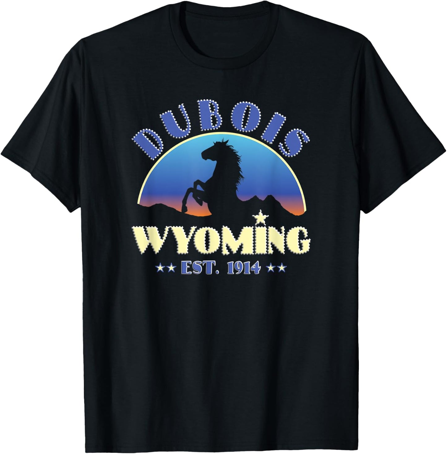 Dubois Wyoming WY Wild Horse T-Shirt - T-Shirt | Black