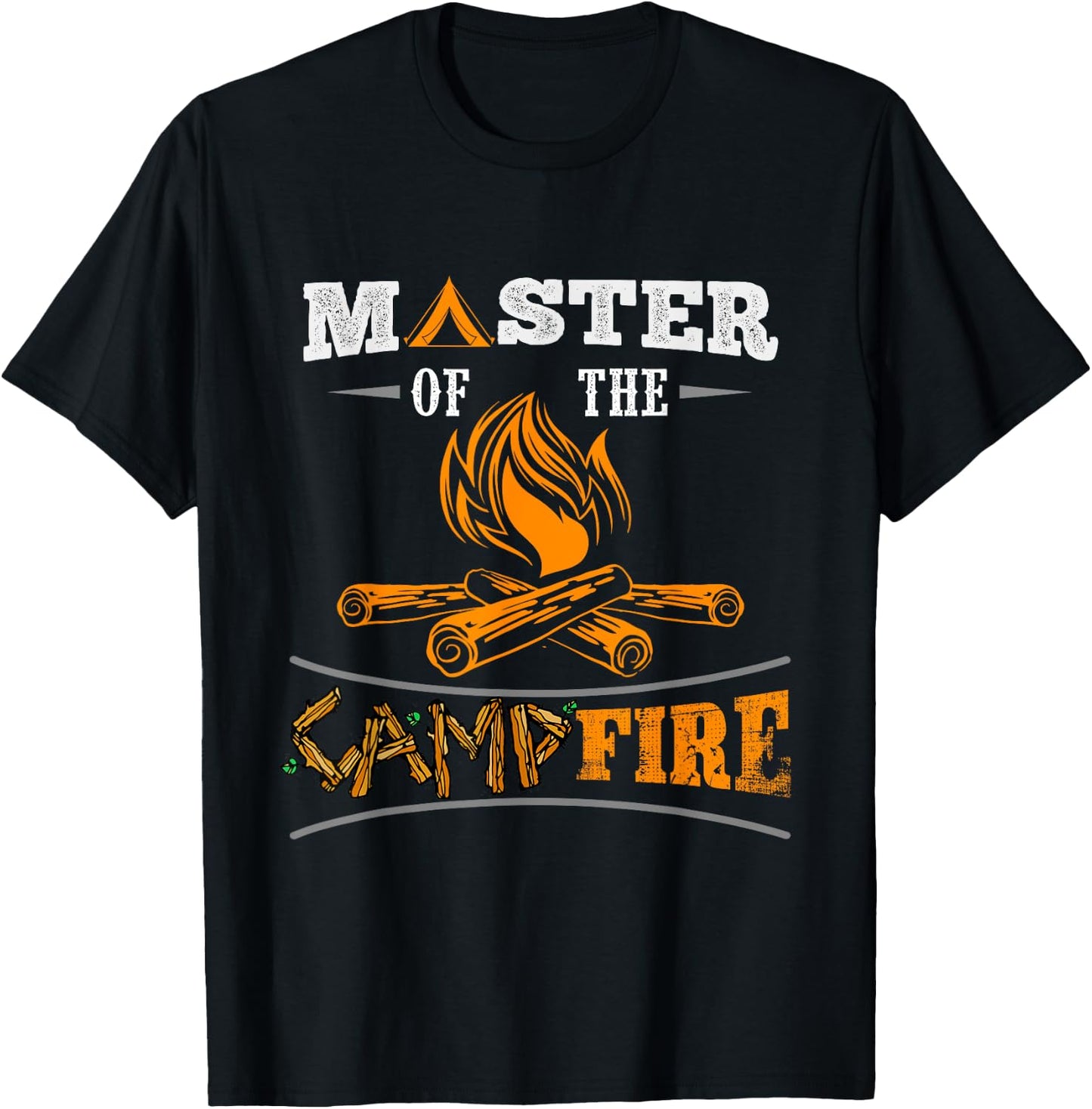 Funny Master of the Campfire Men, Women and Youth Campers T-Shirt - T-Shirt | Black