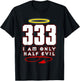 333 Shirt Funny Half Evil Angel Devil T-Shirt - T-Shirt | Black