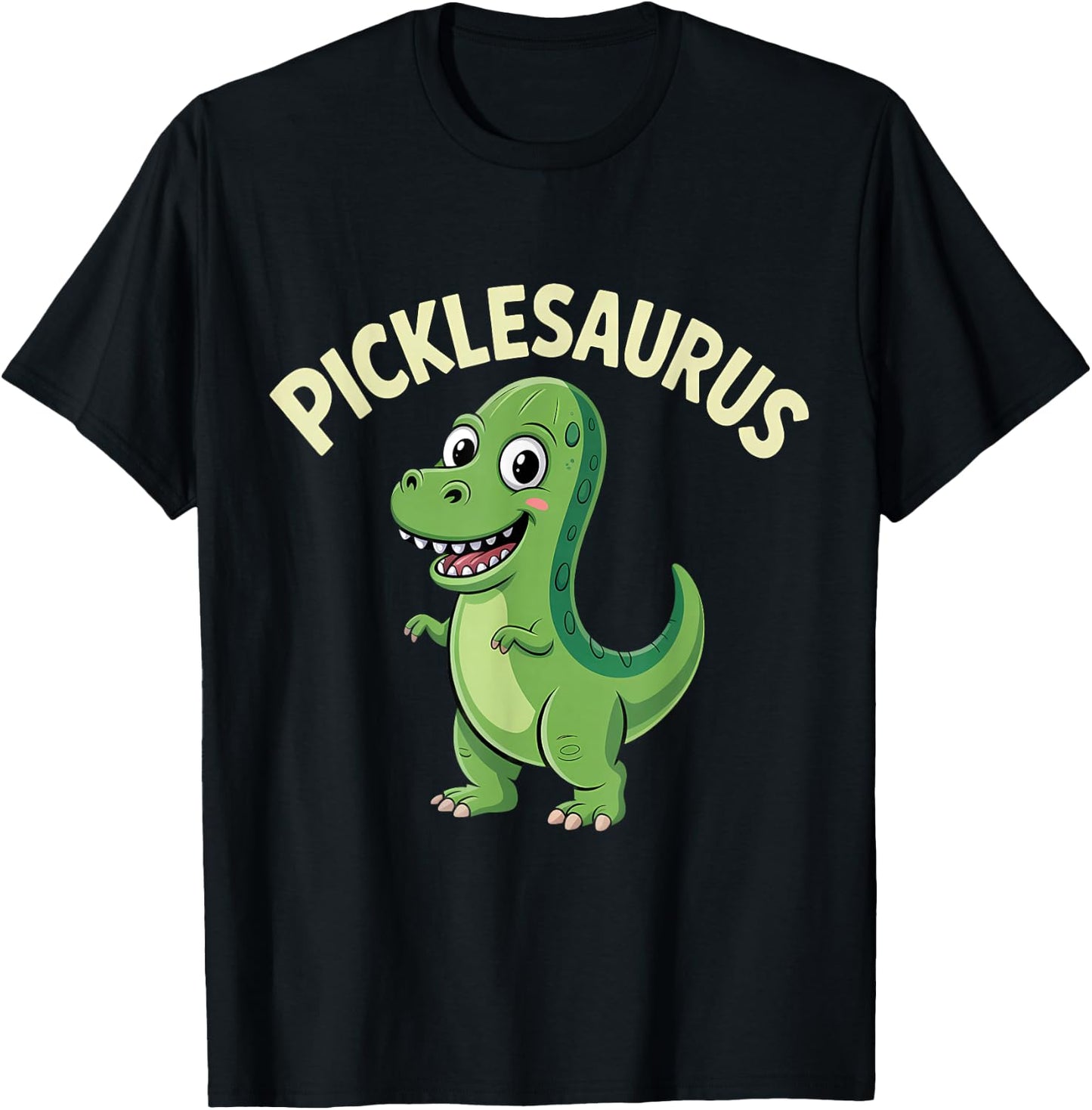 Pickle Dinosaur T-Rex Dill Cucumber Pickling Funny Pickle T-Shirt - T-Shirt | Black