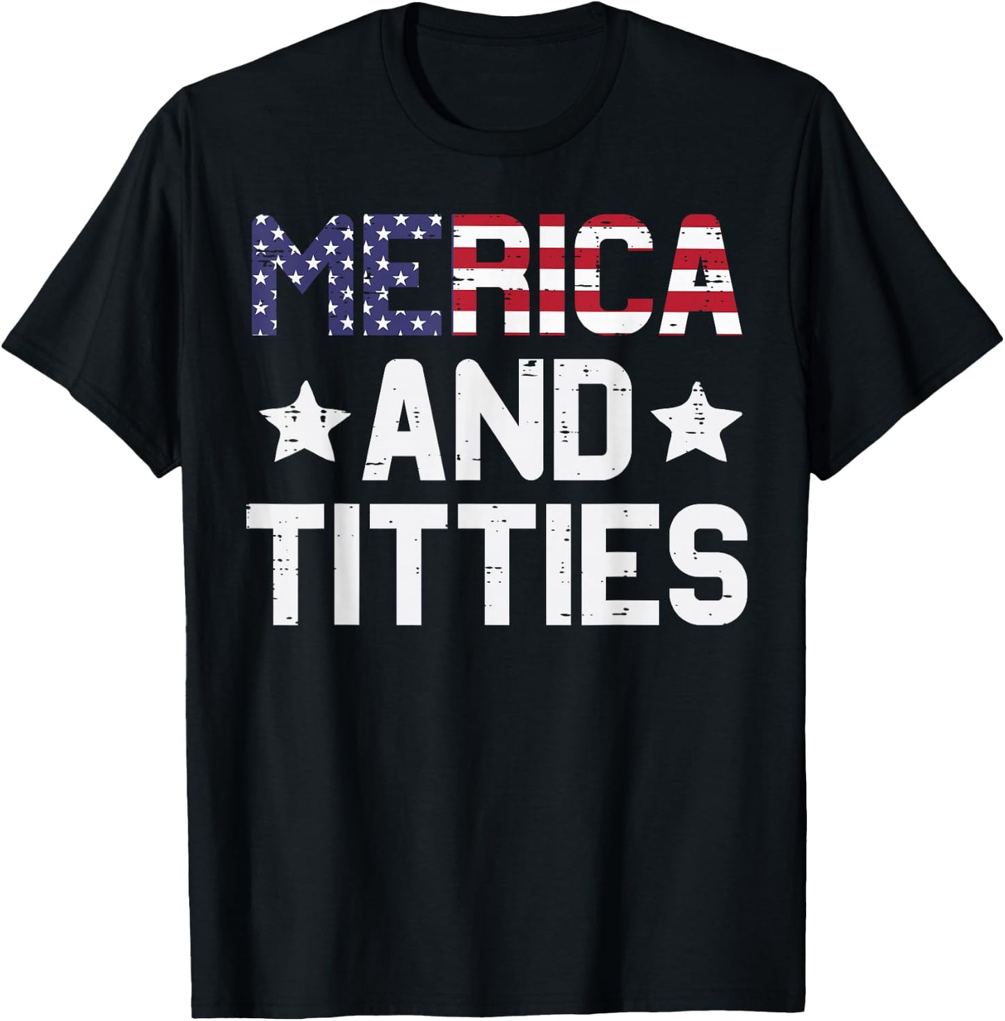 4th Of July Merica And Funny Patriotic Adult Humor Women Men T-Shirt - T-Shirt | Black