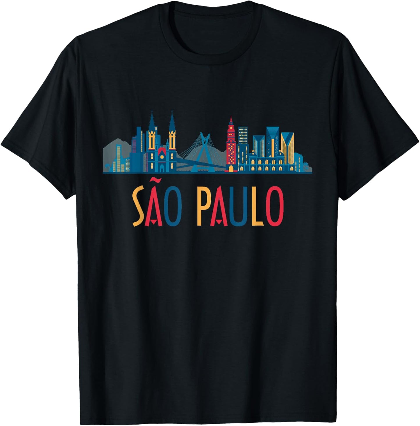Sao Paulo Brazil Skyline Brazil Souvenir Gift T-Shirt - T-Shirt | Black