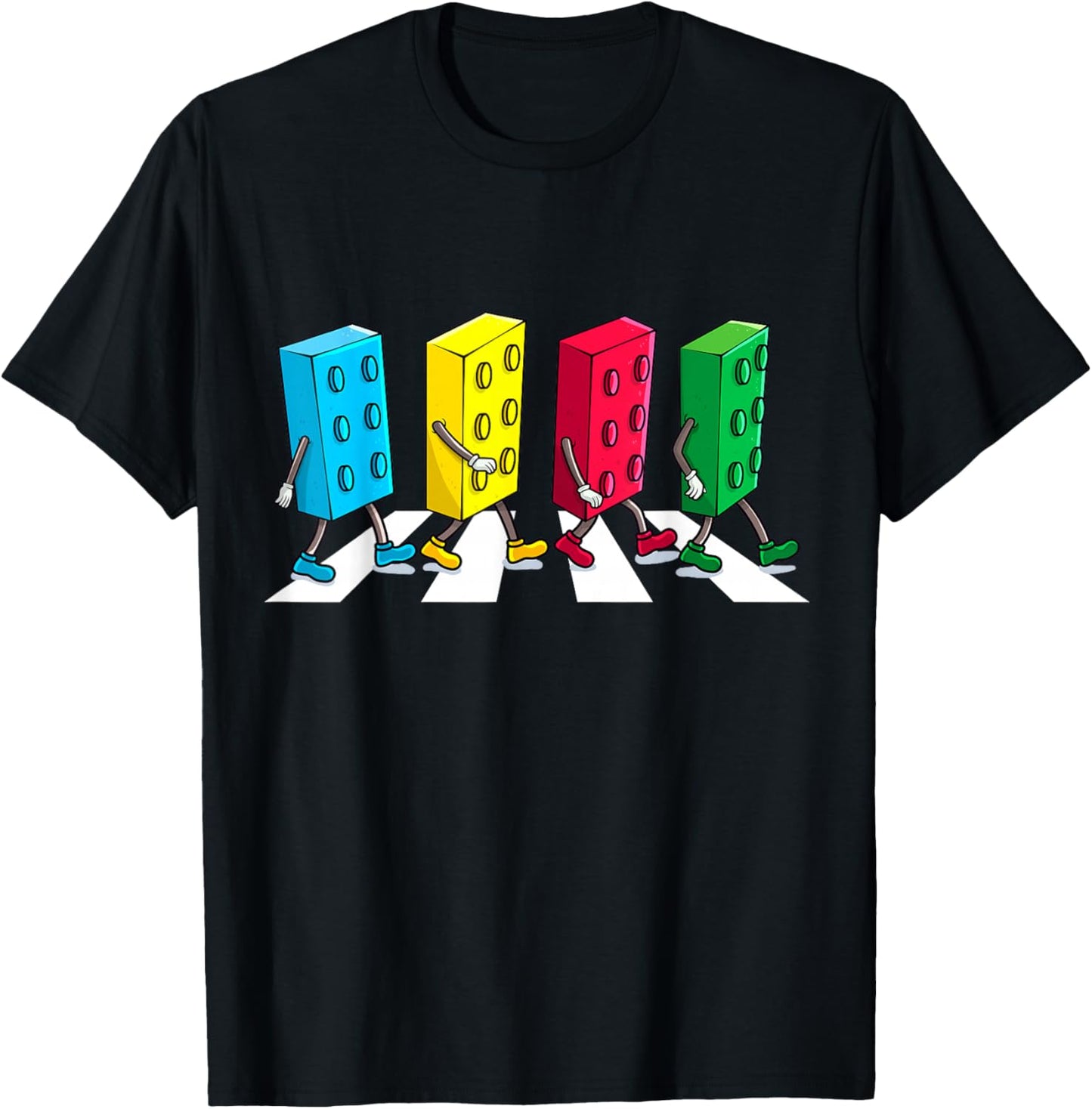 Master Builder Colourful Building Blocks Streets Boys Kids , black T-Shirt - T-Shirt | Black