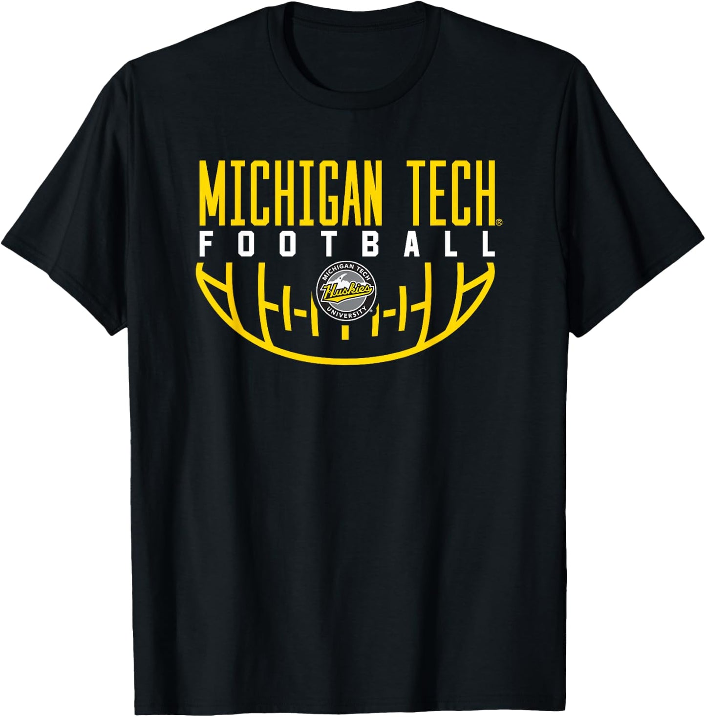 Michigan Tech Huskies Football Arch T-Shirt - T-Shirt | Black