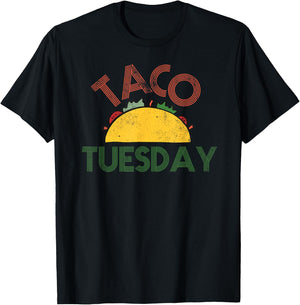 Taco Tuesday Fun Distressed Food Shirt T-Shirt - T-Shirt | Black