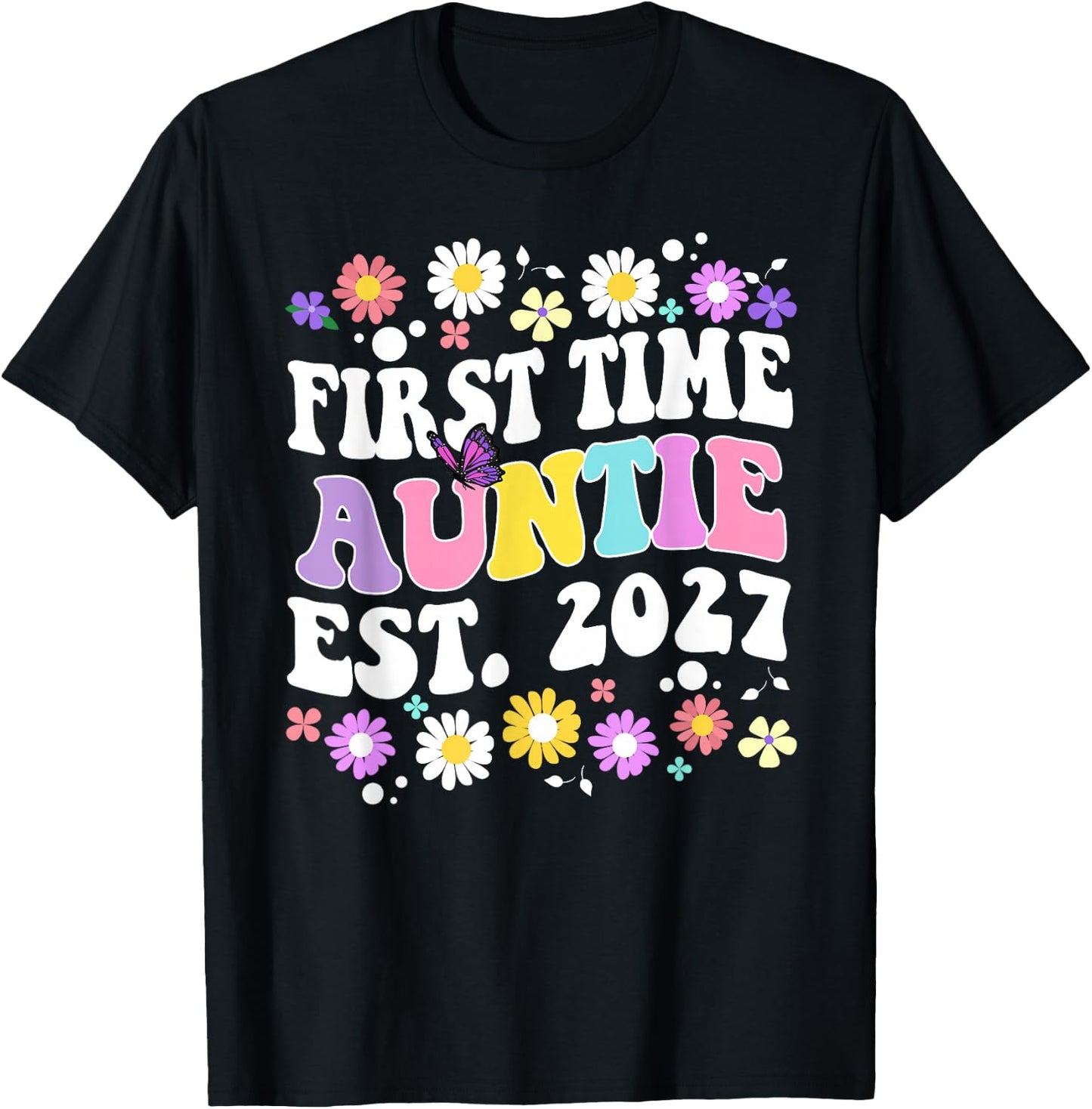 Soon to be Auntie 2027 for First Time Mom Pregnancy T-Shirt - T-Shirt | Black