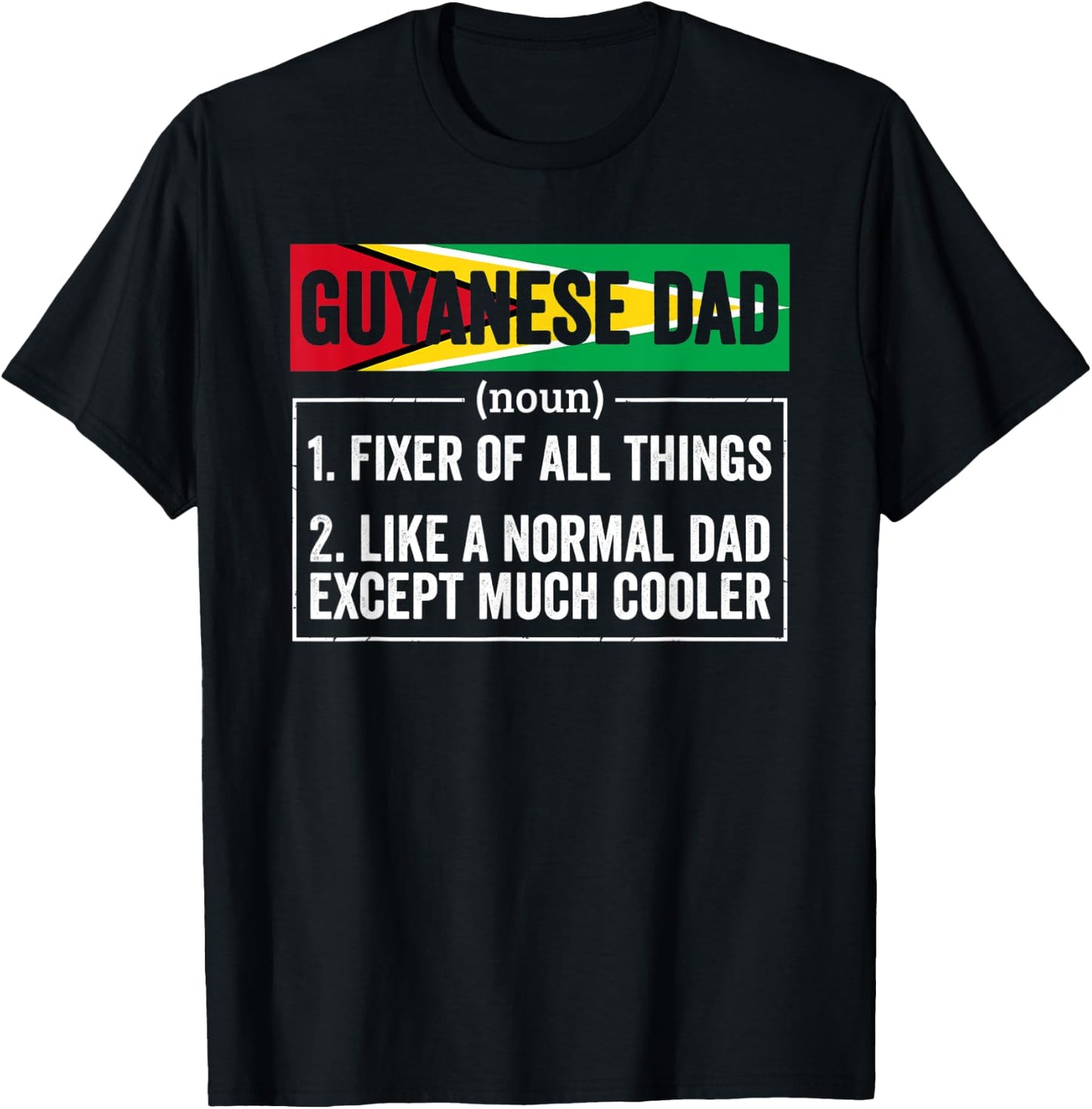 Guyanese Dad Noun Funny Guyana Heritage T-Shirt - T-Shirt | Black