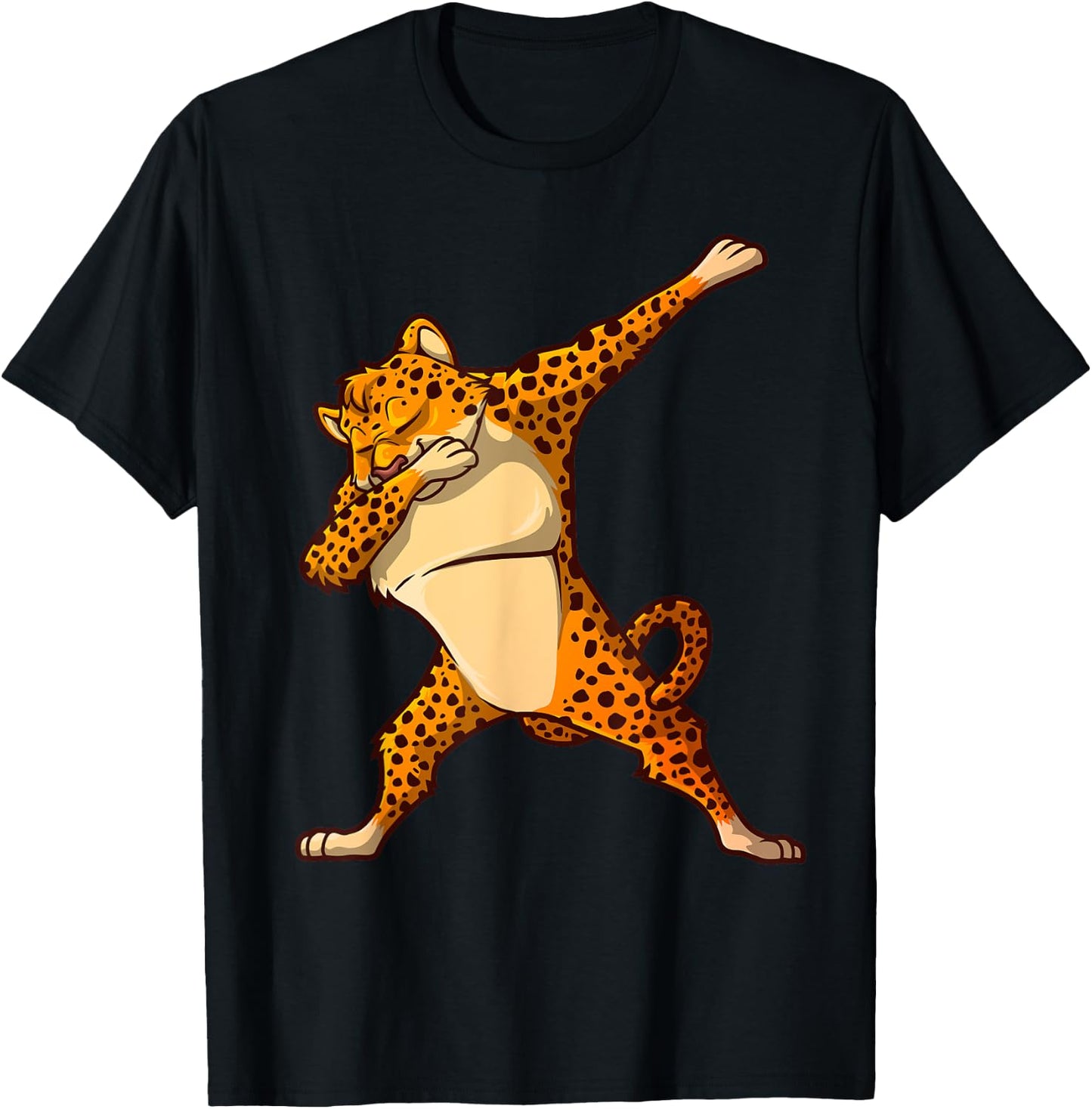 Funny Cheetah Dance For Kids Boys Girls Dabbing Cheetah Cat T-Shirt - T-Shirt | Black