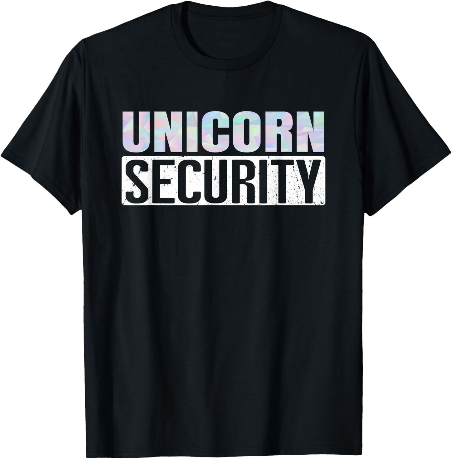Halloween Easy Quick Dad Mom Adult Costume Unicorn Security T-Shirt - T-Shirt | Black