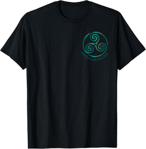 Irish Celtic Gaelic Triskele symbol. More artwork on back T-Shirt - T-Shirt | Black