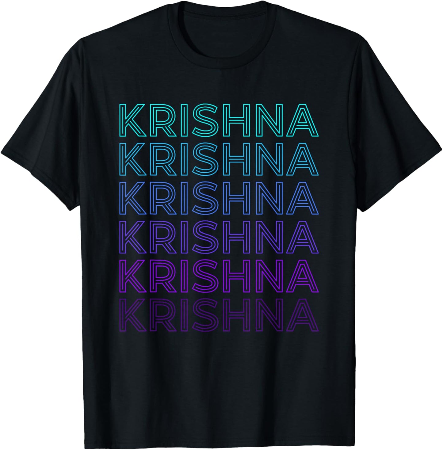 Krishna Hindu God Mythology Hinduism Retro T-Shirt - T-Shirt | Black