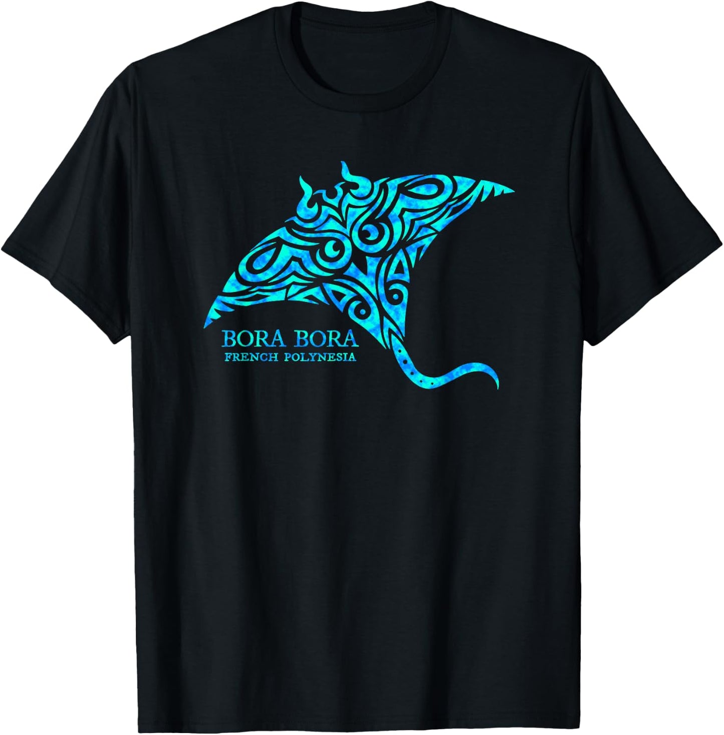 Bora Bora French Polynesia Manta Ray Boys Girls T-Shirt - T-Shirt | Black