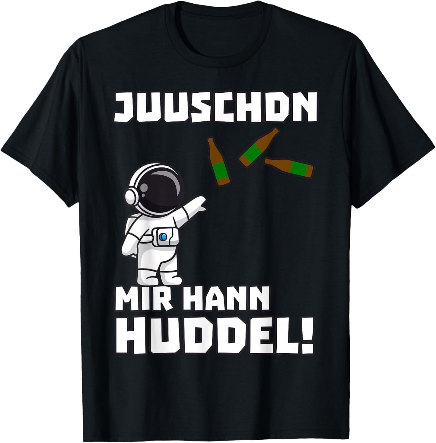 Saarland Dialekt UrPils Astronaut mir hann Huddel Spruch T-Shirt - T-Shirt | Black