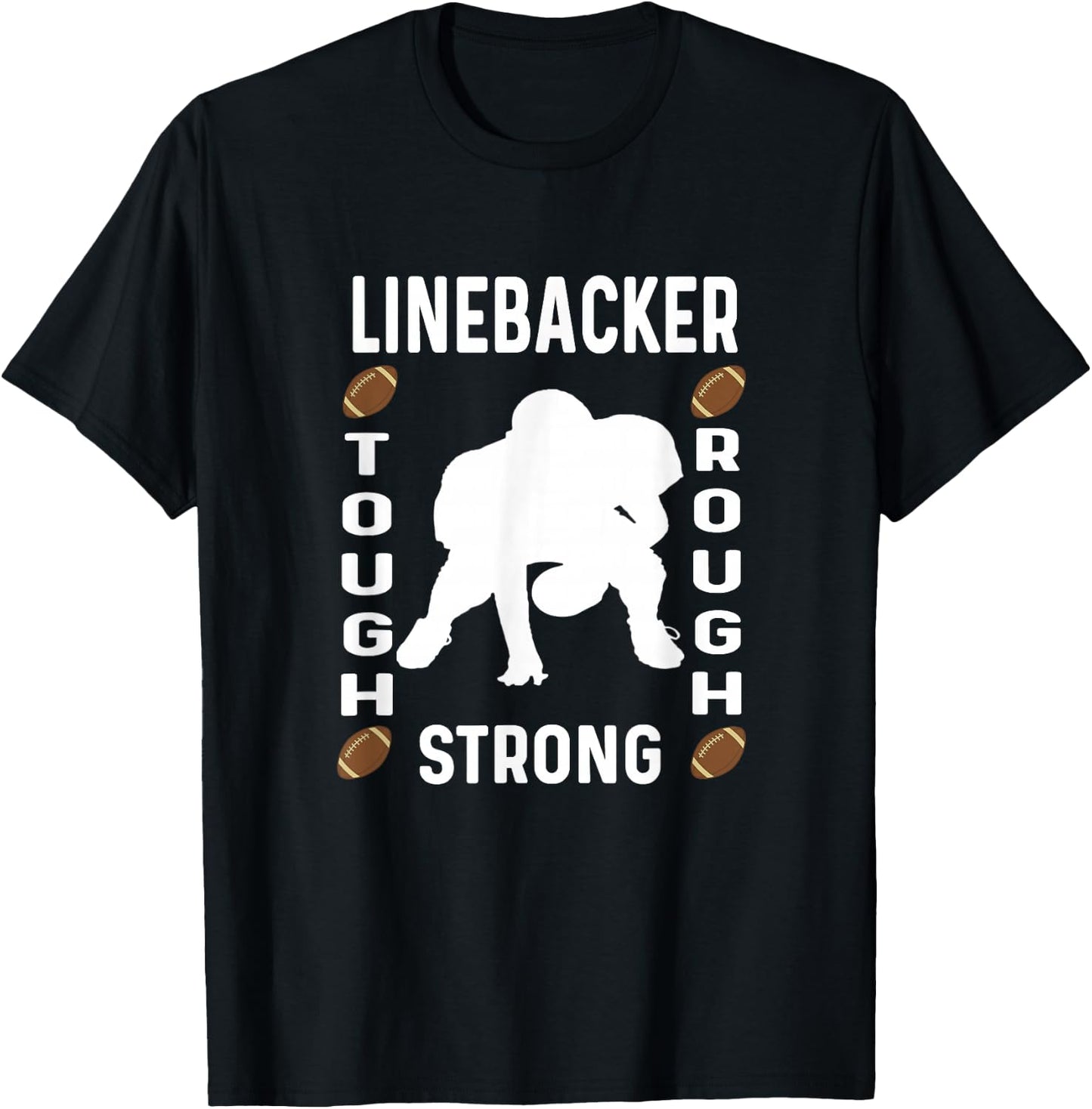 Linebacker - Player Funny Graphic Saying Line Backer Defense T-Shirt - T-Shirt | Black