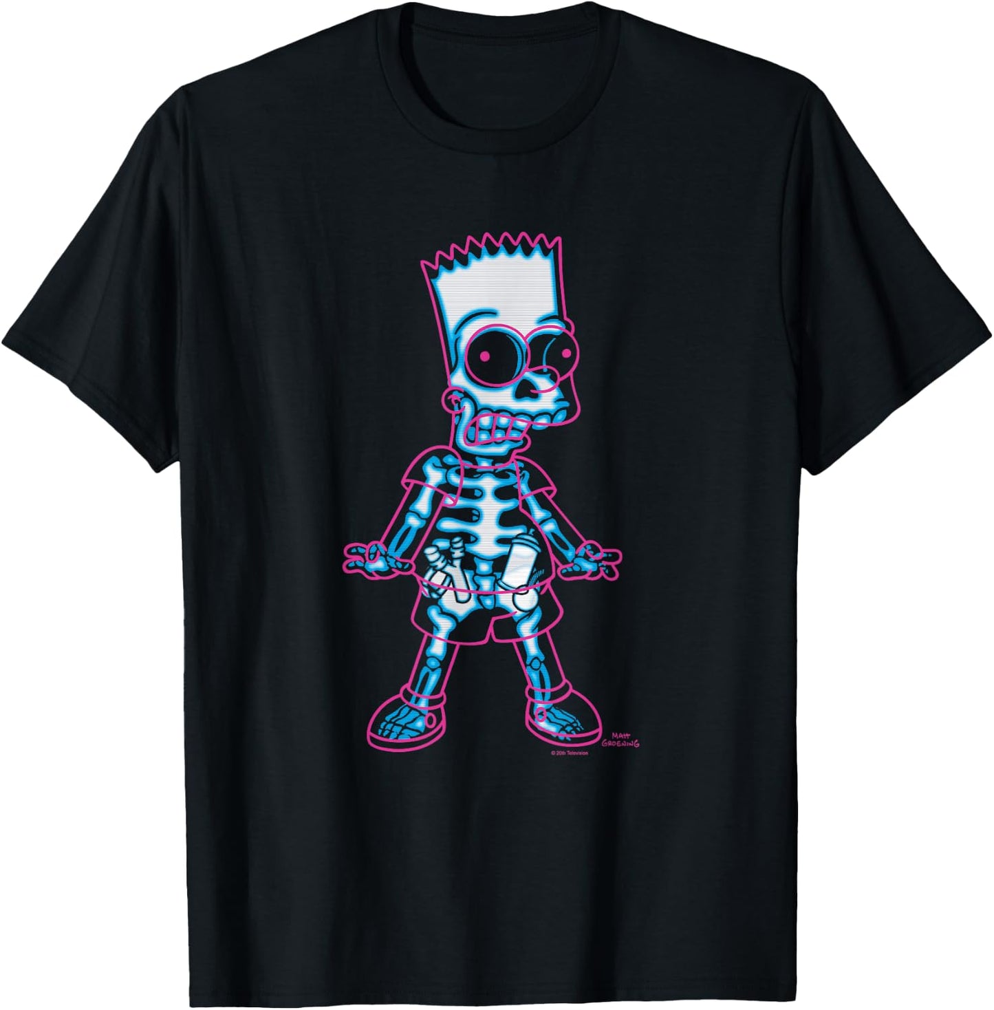 The Simpsons Bart Simpson Way in Trouble X-Ray , black T-Shirt - T-Shirt | Black