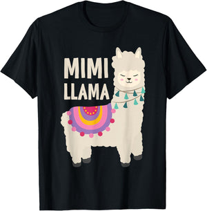Mimi Llama Mimi Of The Birthday Llama Party Family T-Shirt - T-Shirt | Black