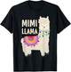 Mimi Llama Mimi Of The Birthday Llama Party Family T-Shirt - T-Shirt | Black