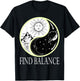 Find Balance Yin Yang Positive Vibes Yoga Motivation T-Shirt - T-Shirt | Black