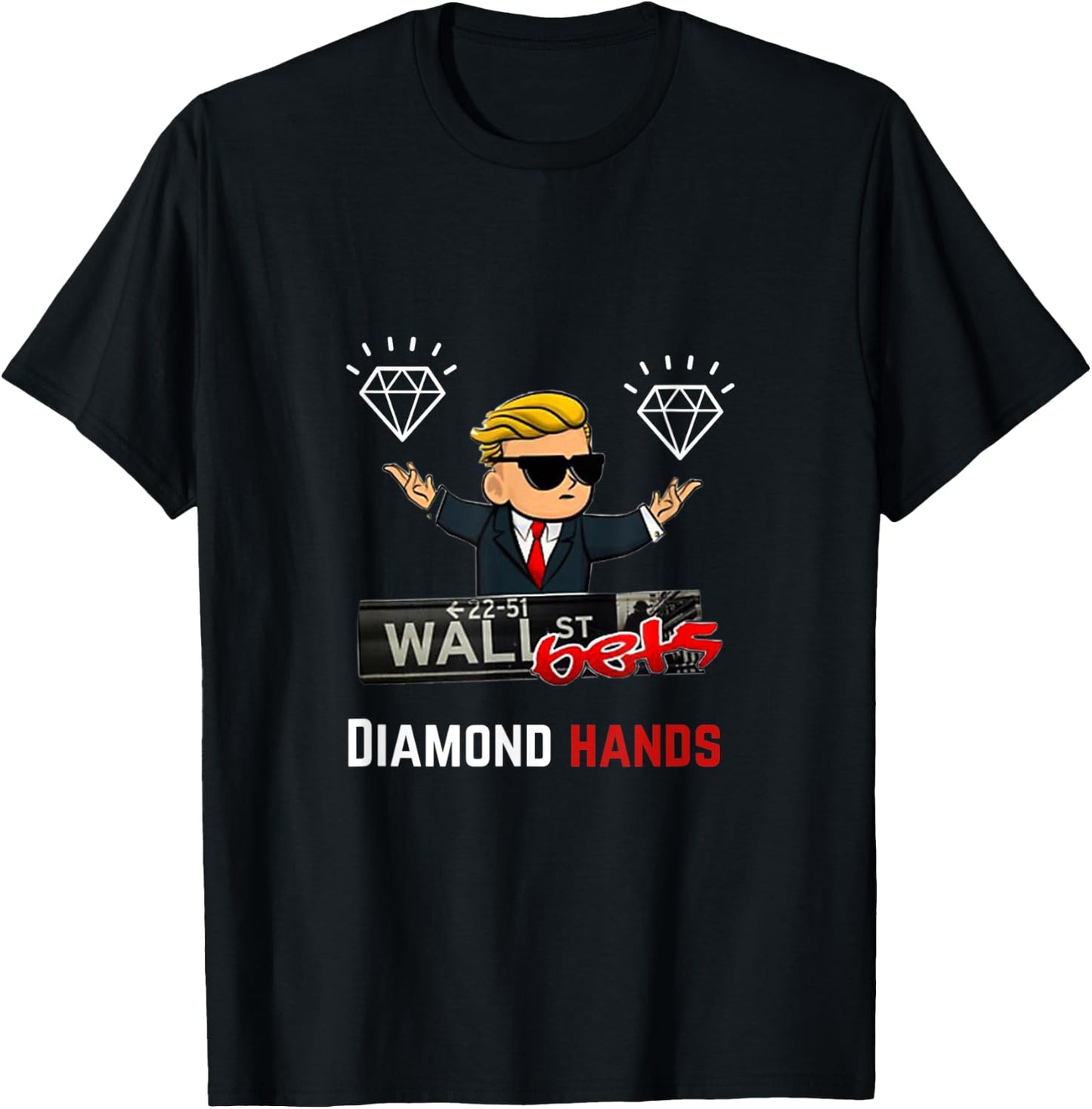 Wall Street Bets Diamond Hands T-Shirt - T-Shirt | Black